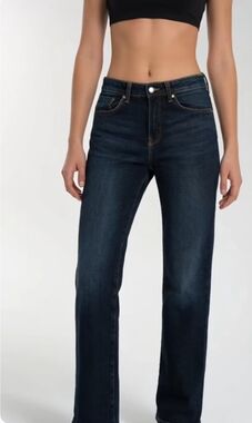 PAIGE Skyline Straight Dark Wash Blue Jeans Womens Sz 29 31W VG